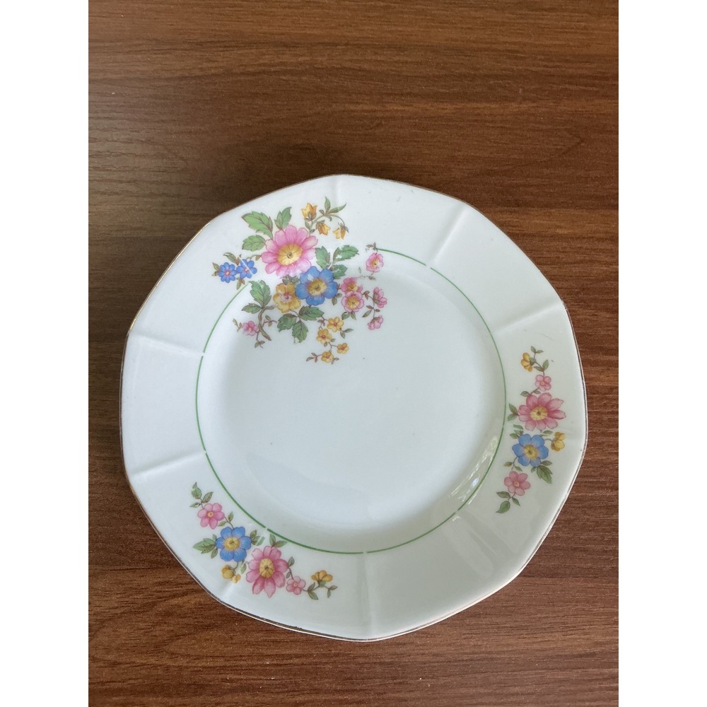 Vintage Victoria China Czechoslovakia Floral Dessert Plates Set of 4